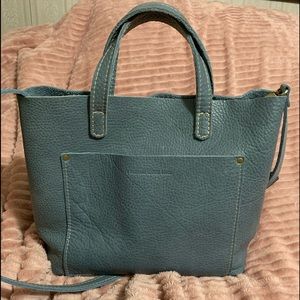 Portland Leather Goods almost perfect medium crossbody tote blue steel